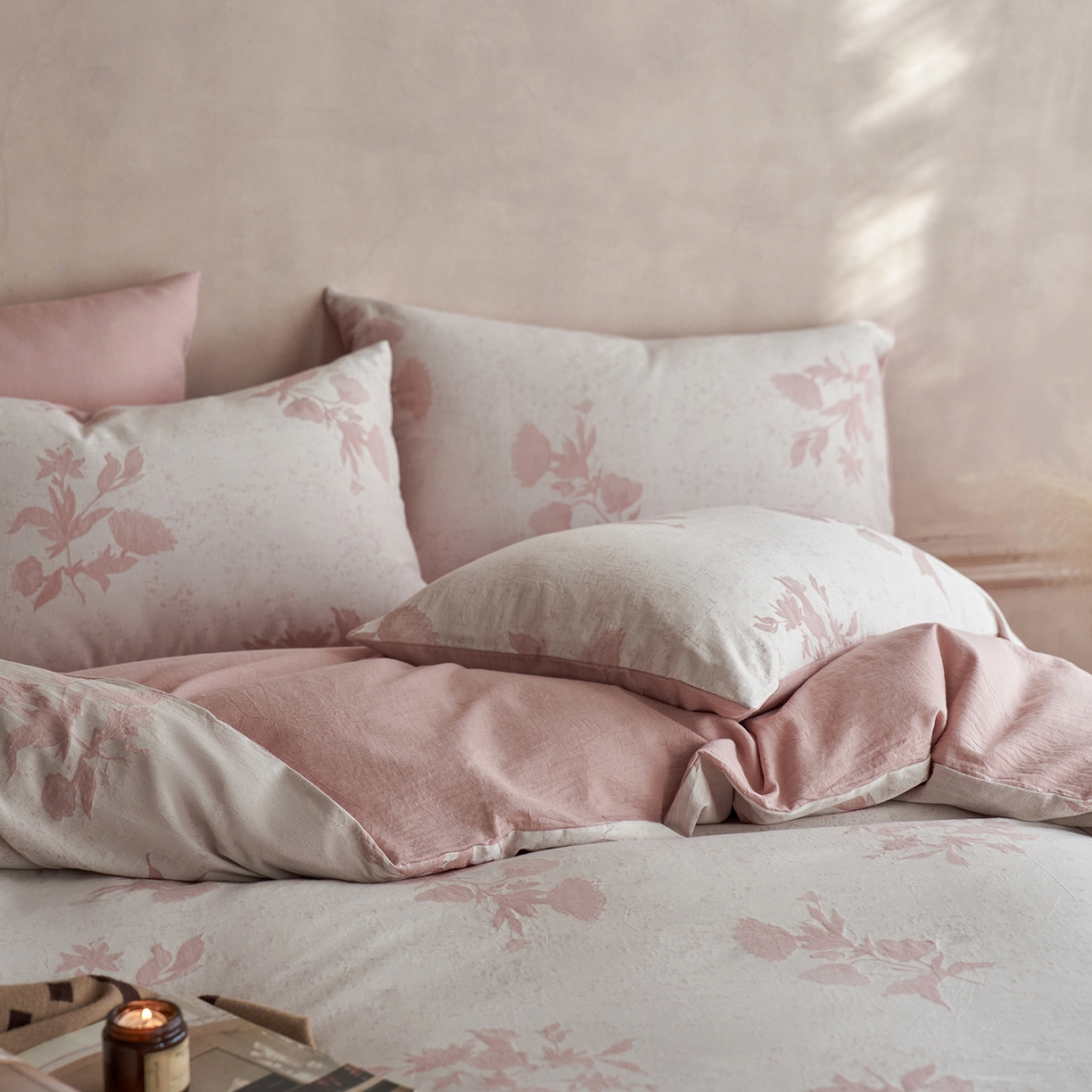 91家纺网 家纺一手货源 找家纺 梵克保罗 2025秋冬新款全棉水洗色织大提花四件套 格林特-暗粉