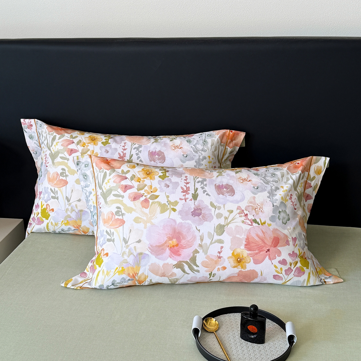 91家纺网 家纺一手货源 找家纺 梵克保罗 2025秋冬新款数码印花全棉磨毛单被套三件套四件套系列 春日油彩-米