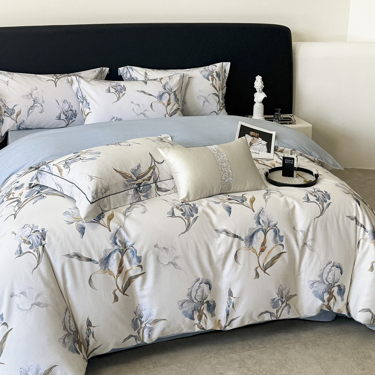 91家纺网 家纺一手货源 找家纺 梵克保罗 2025秋冬新款数码印花全棉磨毛单被套三件套四件套系列 思瑾