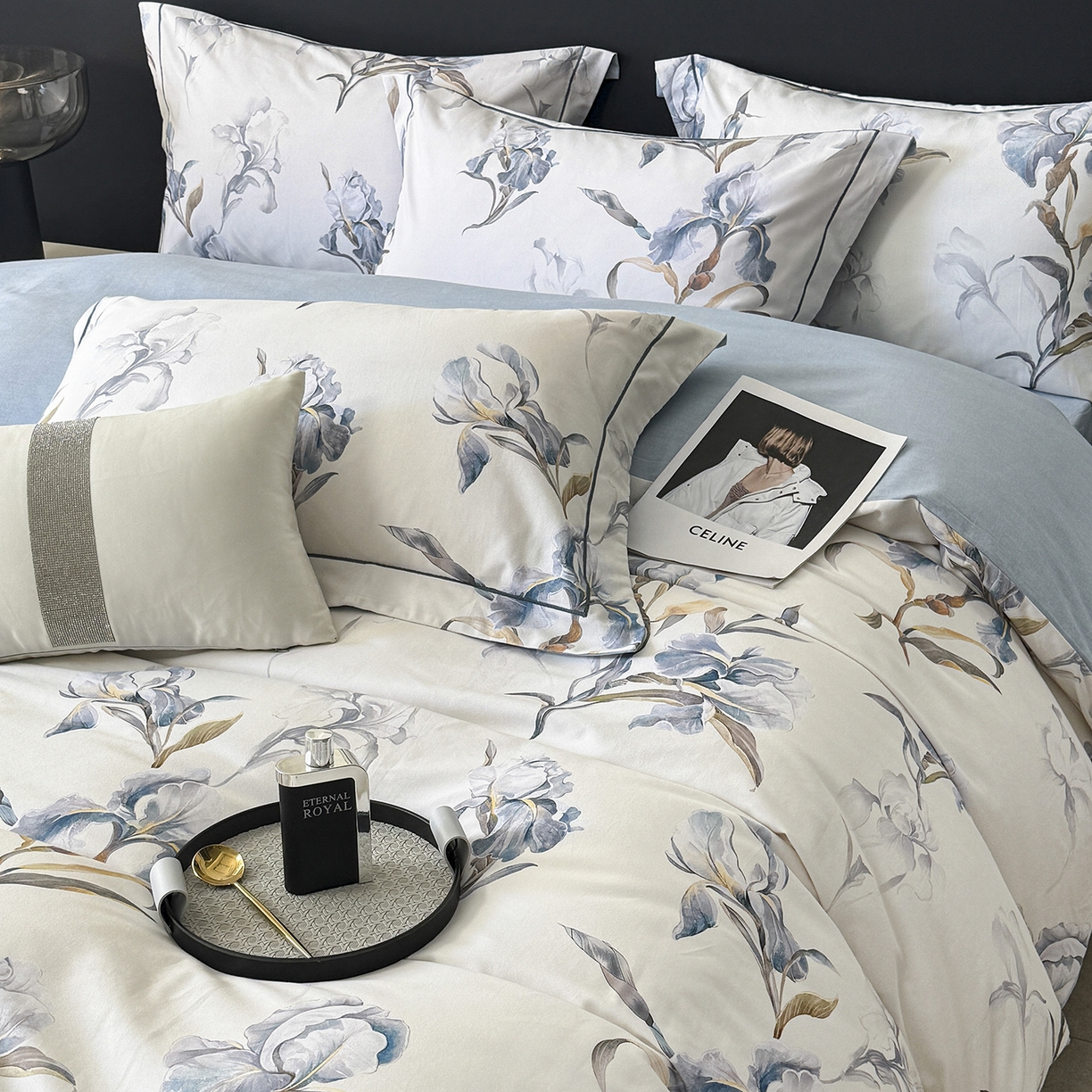 91家纺网 家纺一手货源 找家纺 梵克保罗 2025秋冬新款数码印花全棉磨毛单被套三件套四件套系列 思瑾