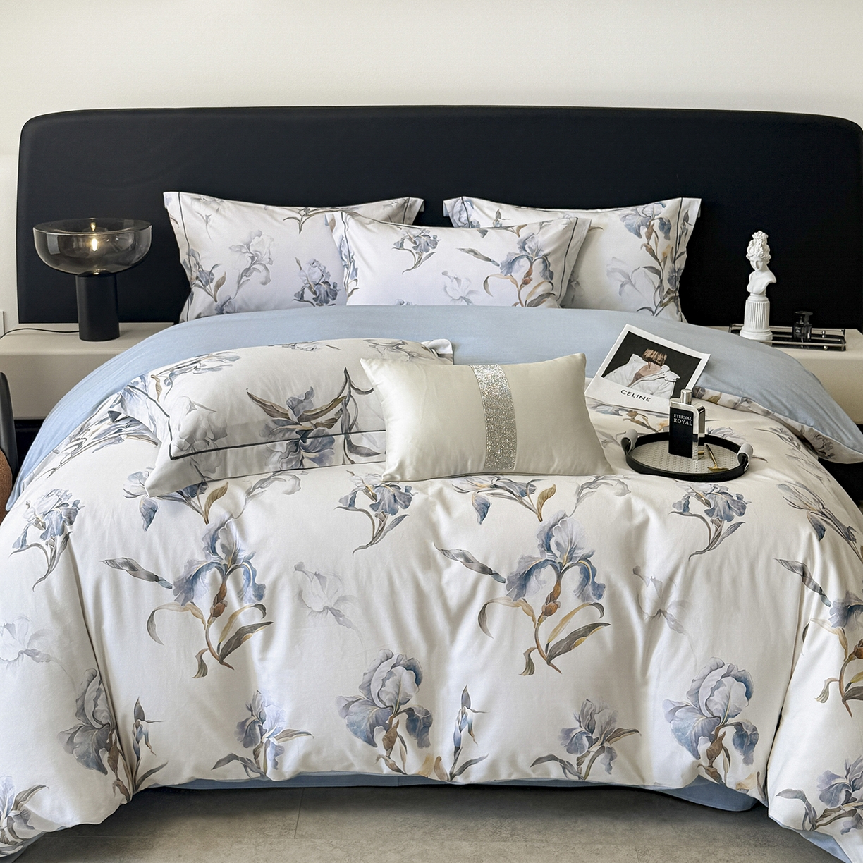 91家纺网 家纺一手货源 找家纺 梵克保罗 2025秋冬新款数码印花全棉磨毛单被套三件套四件套系列 思瑾