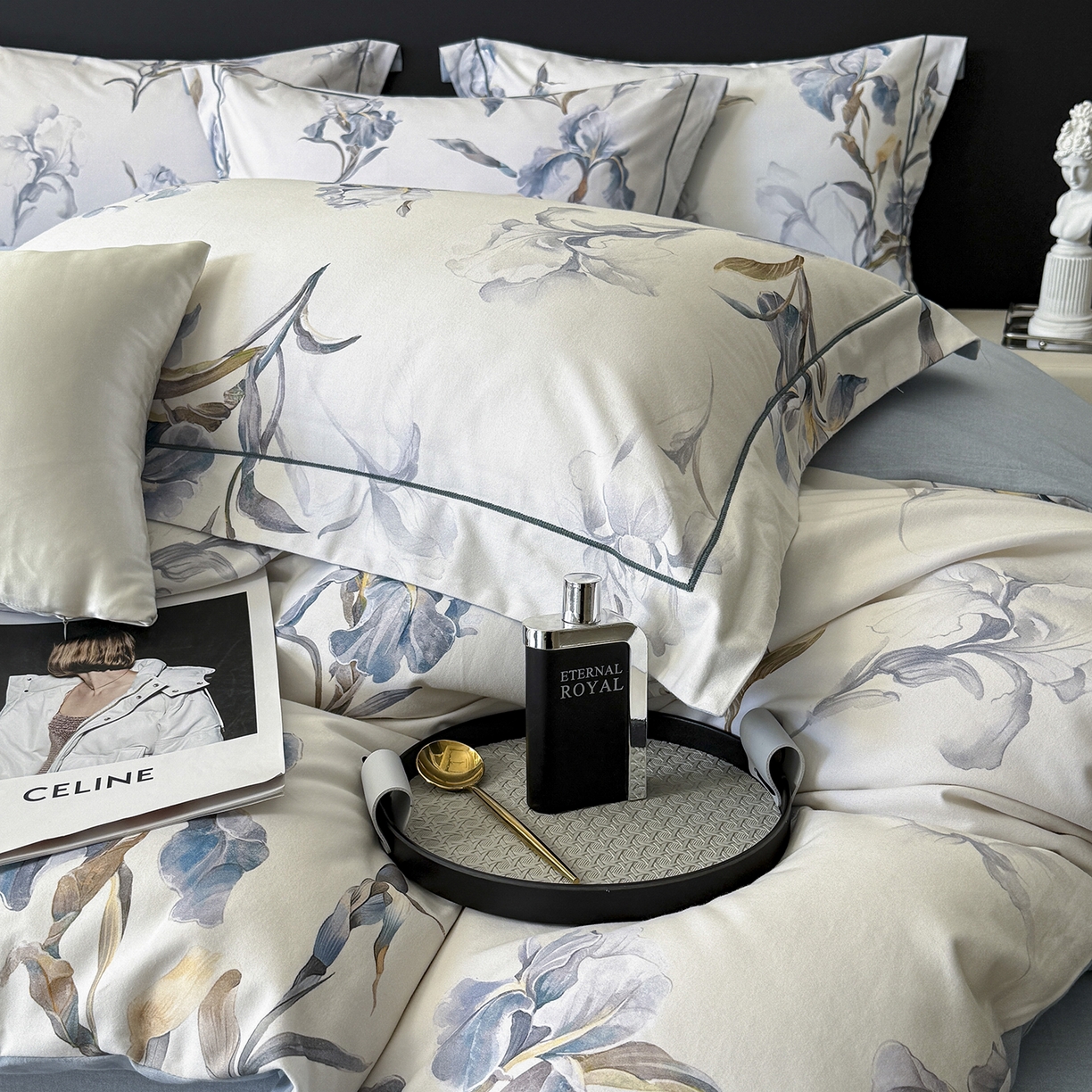 91家纺网 家纺一手货源 找家纺 梵克保罗 2025秋冬新款数码印花全棉磨毛单被套三件套四件套系列 思瑾