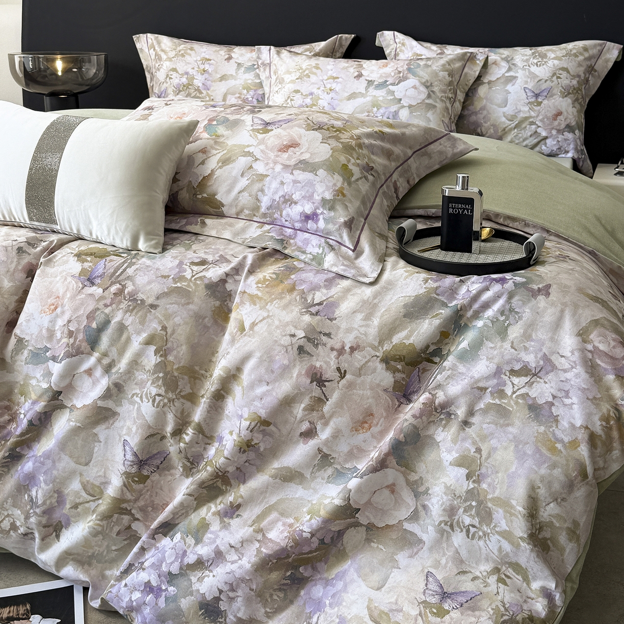 91家纺网 家纺一手货源 找家纺 梵克保罗 2025秋冬新款数码印花全棉磨毛单被套三件套四件套系列 暮云-黄