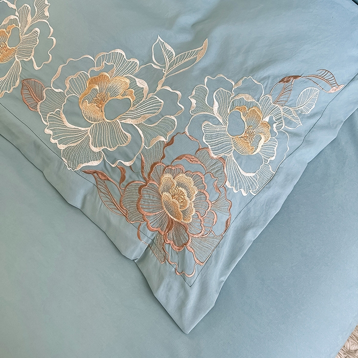 91家纺网 家纺一手货源 找家纺 （总）梵克保罗 2025秋冬新款直播热卖长绒棉刺绣花边四件套-繁星系列