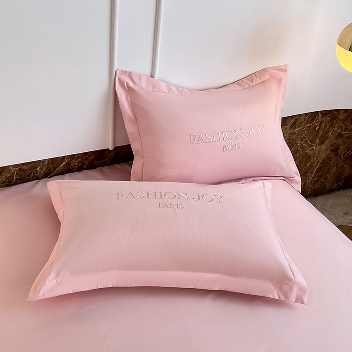 91家纺网 家纺一手货源 找家纺 梵克保罗 2025秋冬新款直播热卖长绒棉刺绣花边四件套-繁星系列 繁星-玫瑰粉