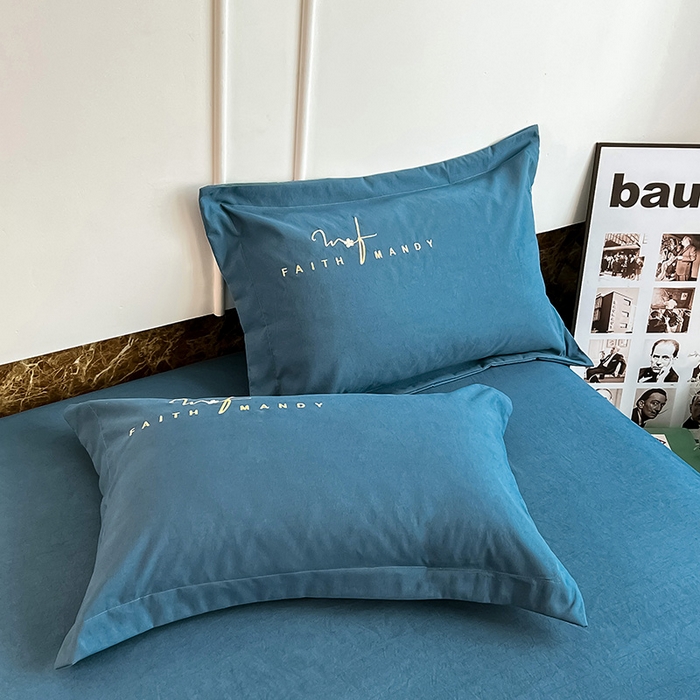 91家纺网 家纺一手货源 找家纺 梵克保罗 2025秋冬新品直播热卖长绒棉刺绣花边四件套-烟雨花都 烟雨花都-钻石蓝