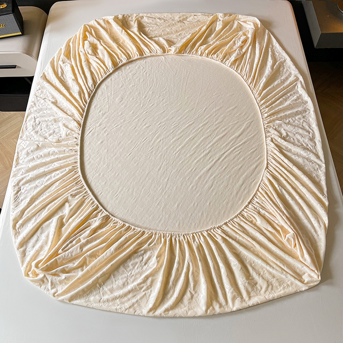 91家纺网 家纺一手货源 找家纺 曼陀罗 2025秋冬新款牛奶绒纯色单床笠 床笠单件-爱乐维 爱乐维-暖白