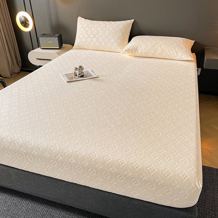 91家纺网 家纺一手货源 找家纺 曼陀罗 2025秋冬新款牛奶绒纯色单床笠 床笠单件-爱乐维 爱乐维-暖白