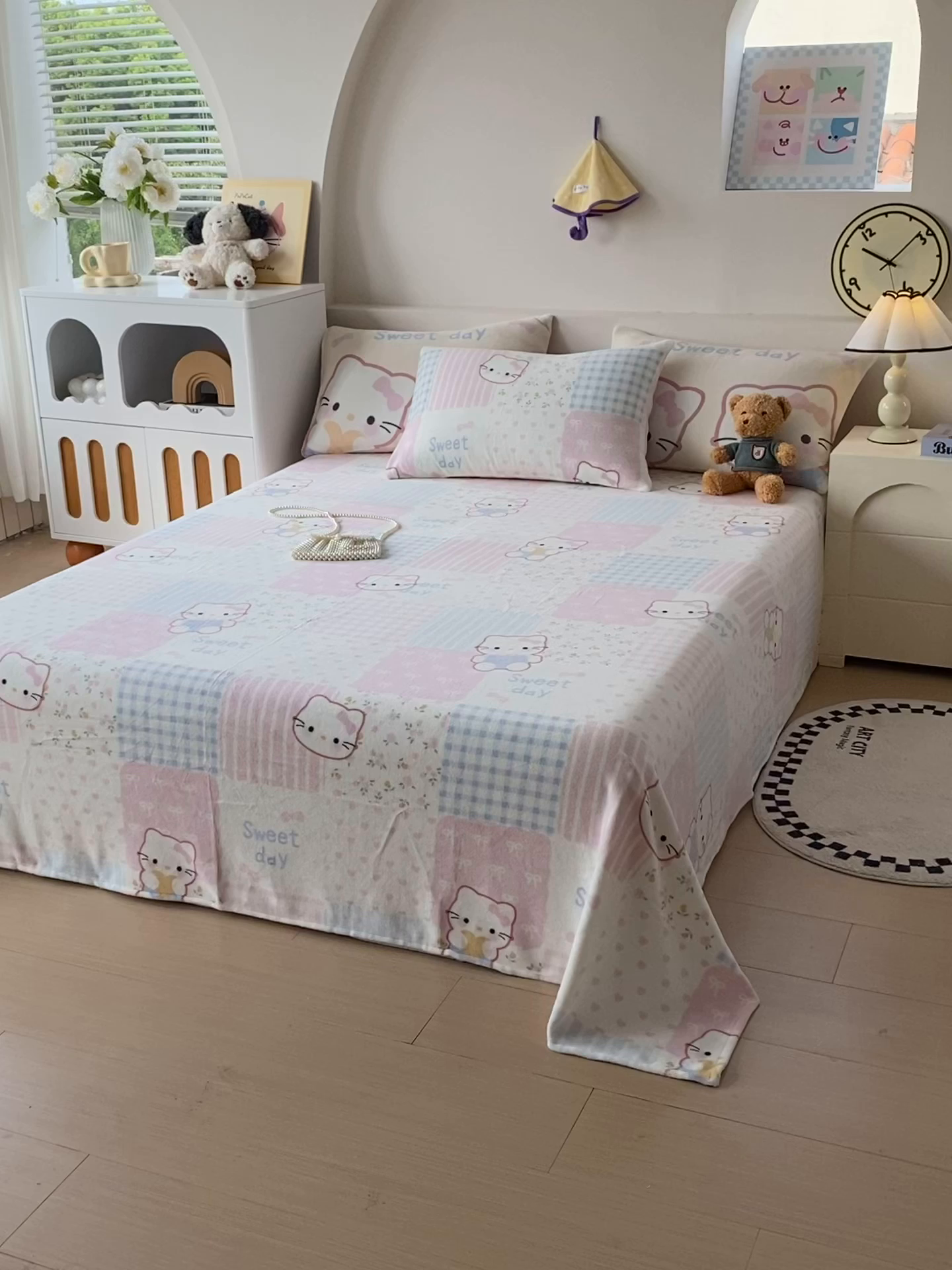 91家纺网 家纺一手货源 找家纺 （总）葡萄家 2025年新款牛奶绒印花单床单萌系卡通床单款