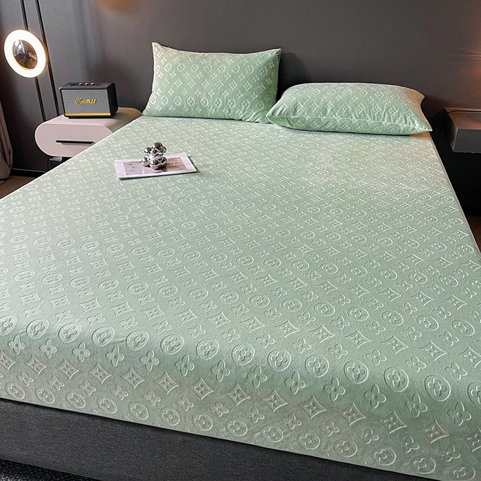 91家纺网 家纺一手货源 找家纺 曼陀罗 2025秋冬新款牛奶绒纯色单床笠 床笠单件-爱乐维 爱乐维-湖绿