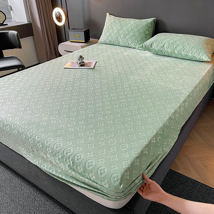 91家纺网 家纺一手货源 找家纺 曼陀罗 2025秋冬新款牛奶绒纯色单床笠 床笠单件-爱乐维 爱乐维-湖绿