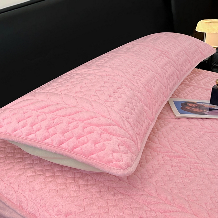 91家纺网 家纺一手货源 找家纺 （总）梦舒羽 2025新款牛奶绒夹棉枕套情侣双人加长枕芯套枕头套-轻奢