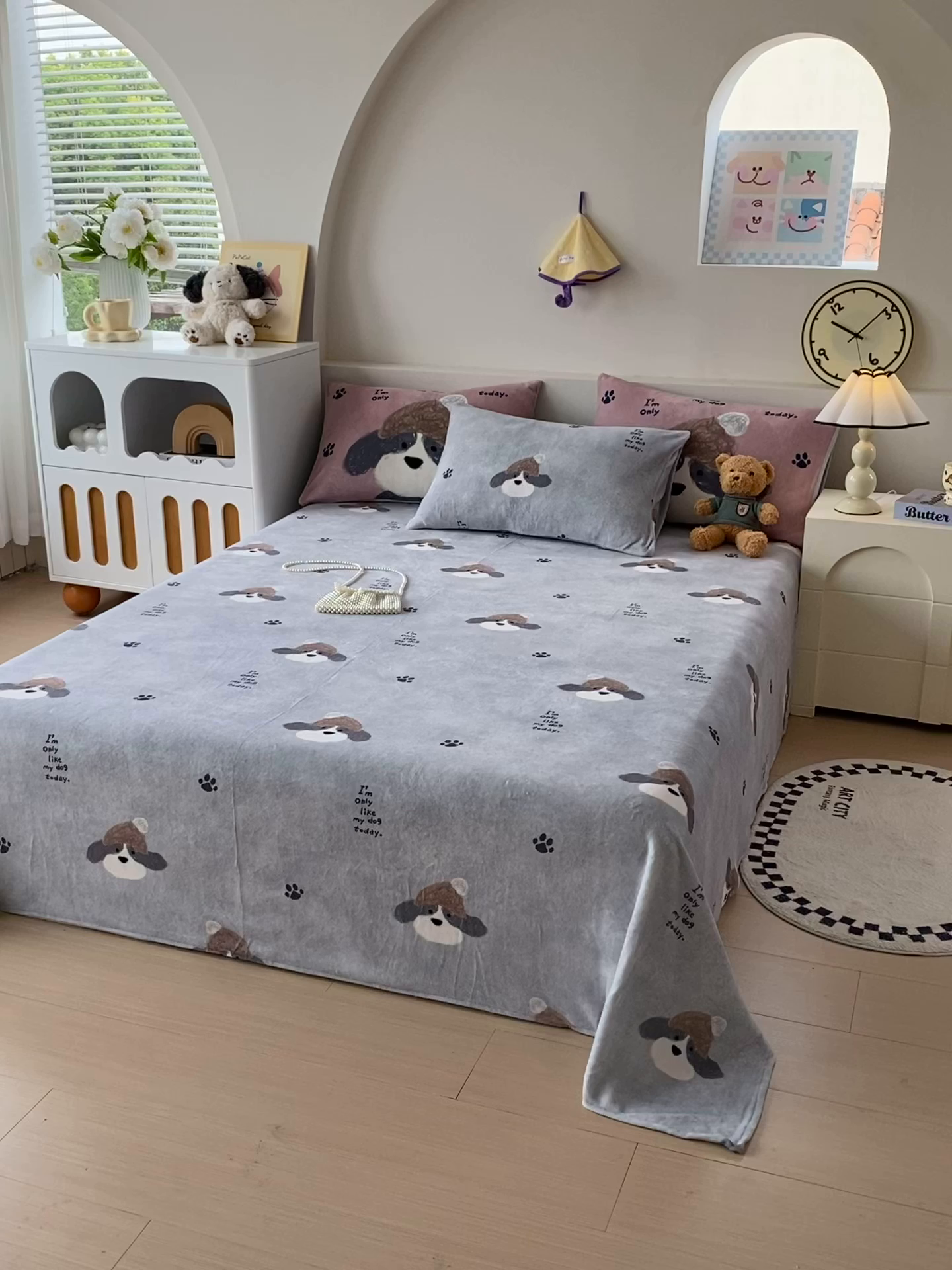 91家纺网 家纺一手货源 找家纺 （总）葡萄家 2025年新款牛奶绒印花单床单萌系卡通床单款