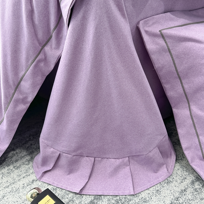 91家纺网 家纺一手货源 找家纺 梵克保罗 2025秋冬新款加厚保暖轻奢肌理纹碳素磨毛刺绣四件套-邂逅 丁香紫