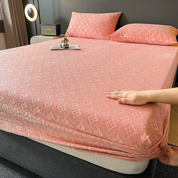 91家纺网 家纺一手货源 找家纺 曼陀罗 2025秋冬新款牛奶绒纯色单床笠 床笠单件-爱乐维 爱乐维-暖玉