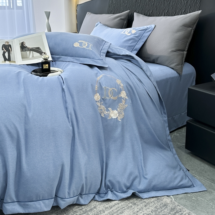 91家纺网 家纺一手货源 找家纺 （总）梵克保罗 2025秋冬新款加厚保暖轻奢肌理纹碳素磨毛刺绣四件套-邂逅