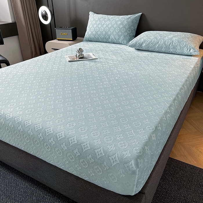 91家纺网 家纺一手货源 找家纺 曼陀罗 2025秋冬新款牛奶绒纯色单床笠 床笠单件-爱乐维 爱乐维-雾蓝