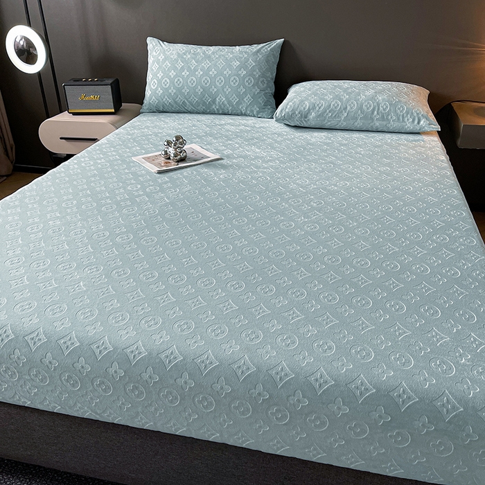 91家纺网 家纺一手货源 找家纺 曼陀罗 2025秋冬新款牛奶绒纯色单床笠 床笠单件-爱乐维 爱乐维-雾蓝