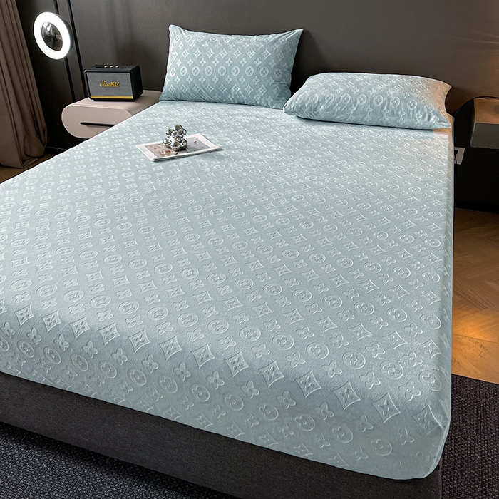 91家纺网 家纺一手货源 找家纺 曼陀罗 2025秋冬新款牛奶绒纯色单床笠 床笠单件-爱乐维 爱乐维-雾蓝