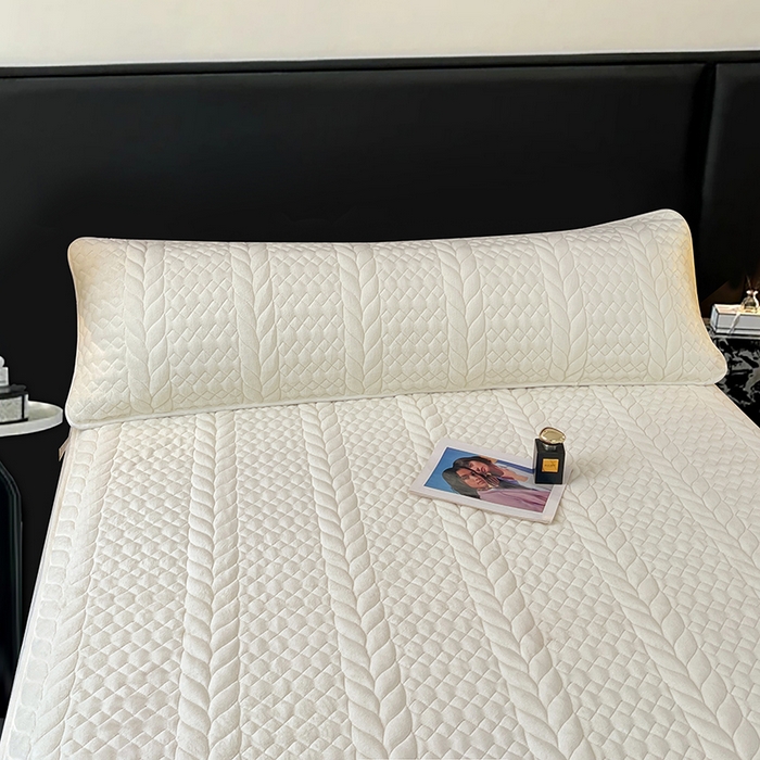 91家纺网 家纺一手货源 找家纺 梦舒羽 2025新款牛奶绒夹棉枕套情侣双人加长枕芯套枕头套-轻奢 轻奢包边款-象牙白