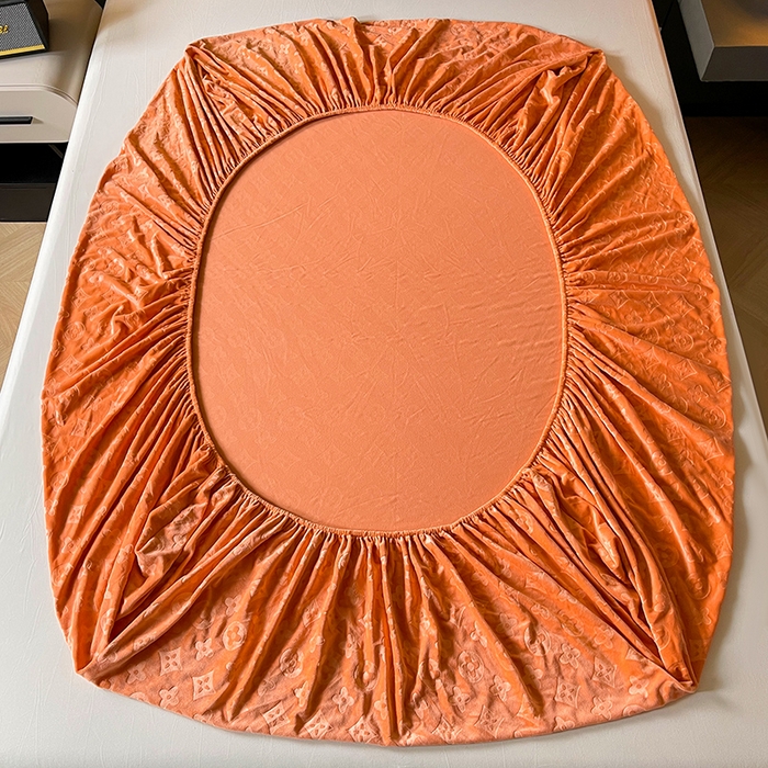 91家纺网 家纺一手货源 找家纺 曼陀罗 2025秋冬新款牛奶绒纯色单床笠 床笠单件-爱乐维 爱乐维-星橙