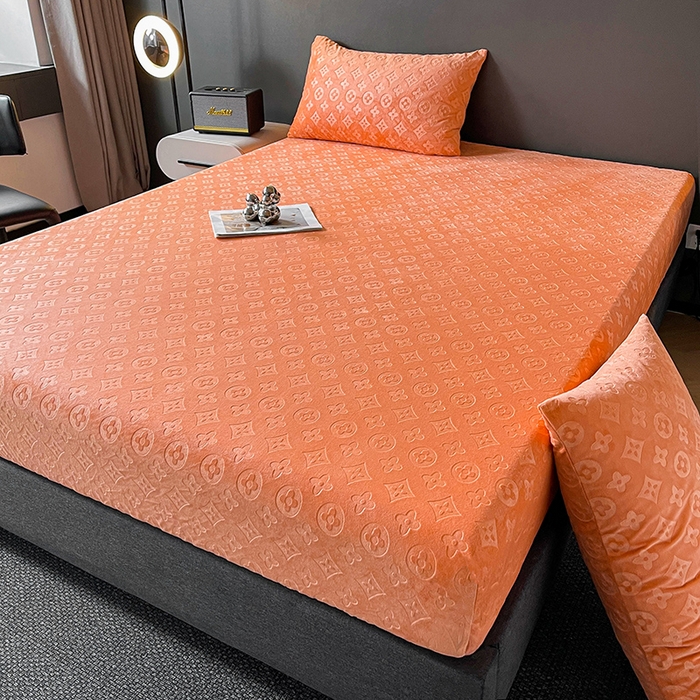 91家纺网 家纺一手货源 找家纺 曼陀罗 2025秋冬新款牛奶绒纯色单床笠 床笠单件-爱乐维 爱乐维-星橙