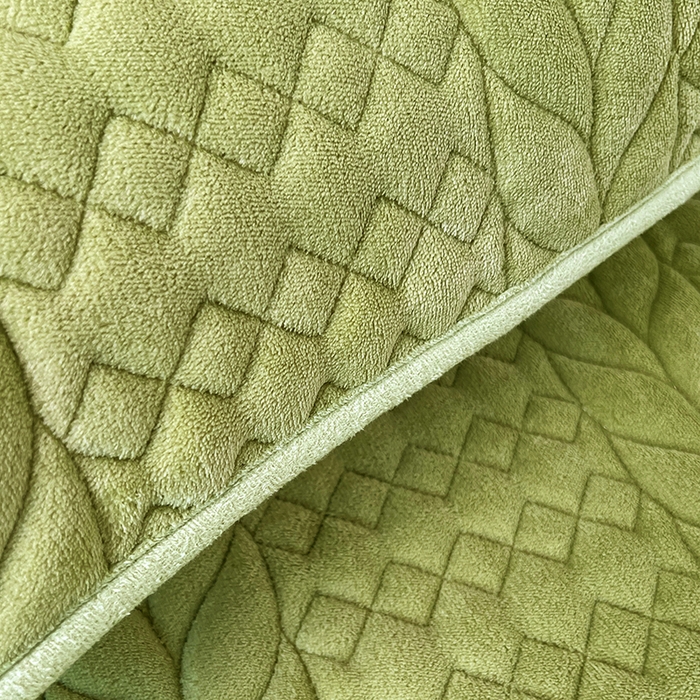 91家纺网 家纺一手货源 找家纺 梦舒羽 2025新款牛奶绒夹棉枕套情侣双人加长枕芯套枕头套-轻奢 轻奢包边款-果绿