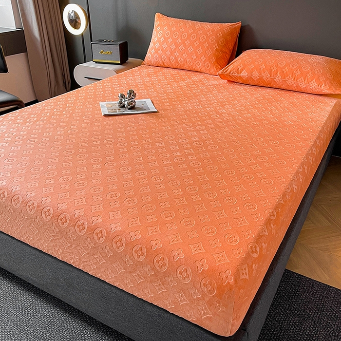 91家纺网 家纺一手货源 找家纺 曼陀罗 2025秋冬新款牛奶绒纯色单床笠 床笠单件-爱乐维 爱乐维-星橙