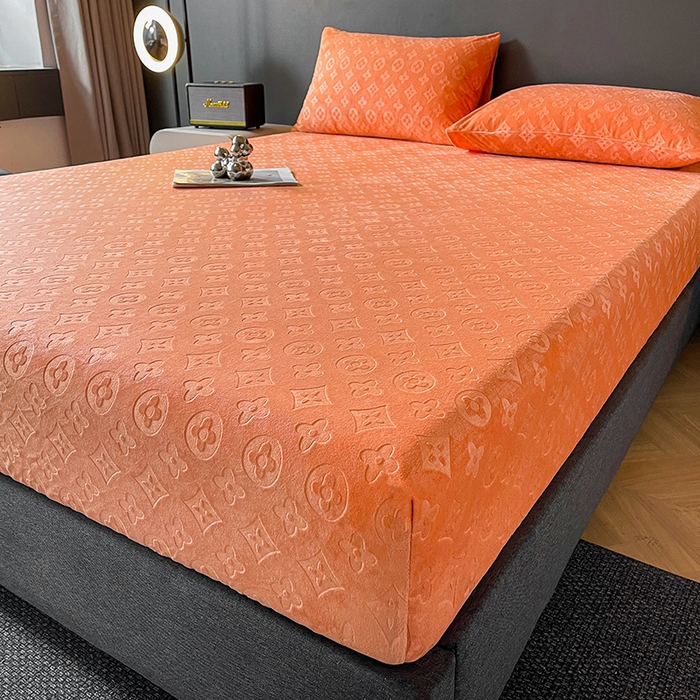 91家纺网 家纺一手货源 找家纺 曼陀罗 2025秋冬新款牛奶绒纯色单床笠 床笠单件-爱乐维 爱乐维-星橙