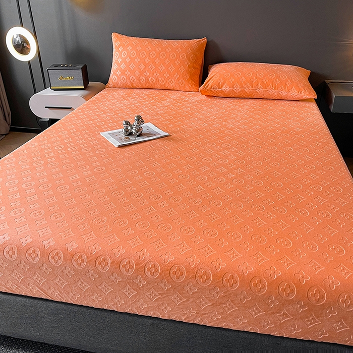 91家纺网 家纺一手货源 找家纺 曼陀罗 2025秋冬新款牛奶绒纯色单床笠 床笠单件-爱乐维 爱乐维-星橙