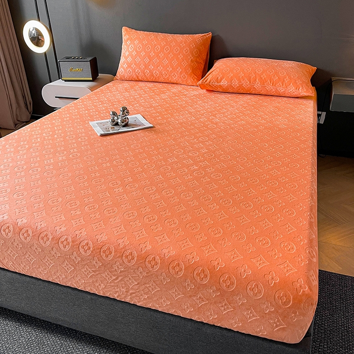 91家纺网 家纺一手货源 找家纺 曼陀罗 2025秋冬新款牛奶绒纯色单床笠 床笠单件-爱乐维 爱乐维-星橙