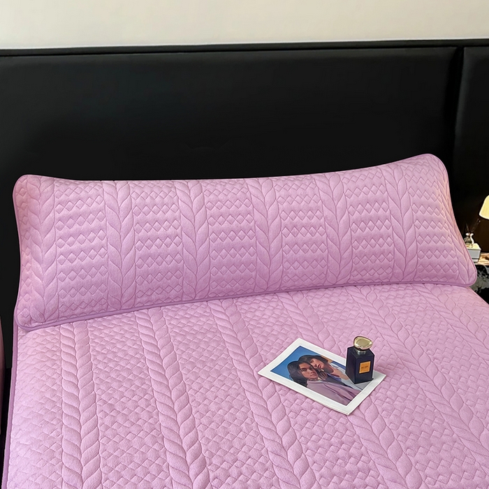 91家纺网 家纺一手货源 找家纺 梦舒羽 2025新款牛奶绒夹棉枕套情侣双人加长枕芯套枕头套-轻奢 轻奢包边款-梦幻紫