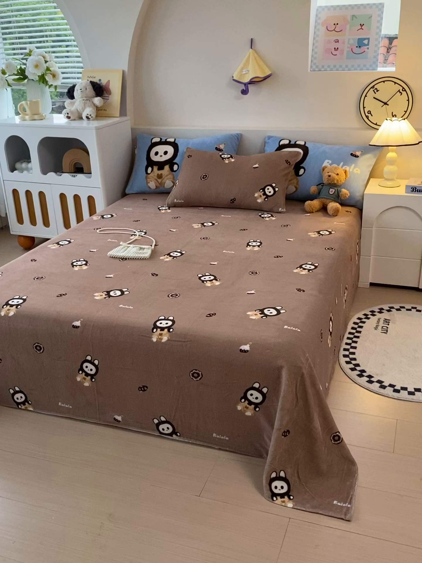 91家纺网 家纺一手货源 找家纺 （总）葡萄家 2025年新款牛奶绒印花单床单萌系卡通床单款