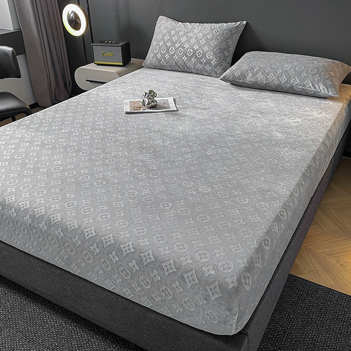 91家纺网 家纺一手货源 找家纺 曼陀罗 2025秋冬新款牛奶绒纯色单床笠 床笠单件-爱乐维 爱乐维-夜灰