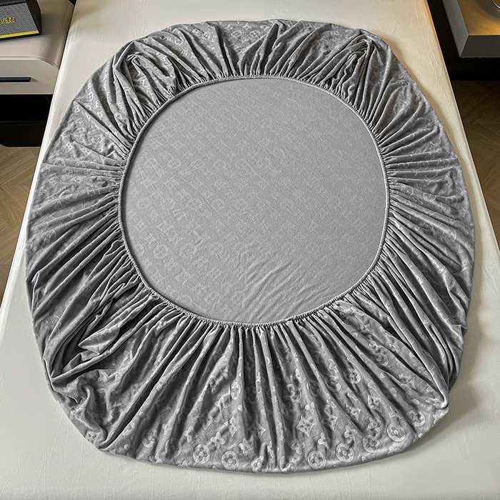 91家纺网 家纺一手货源 找家纺 曼陀罗 2025秋冬新款牛奶绒纯色单床笠 床笠单件-爱乐维 爱乐维-夜灰