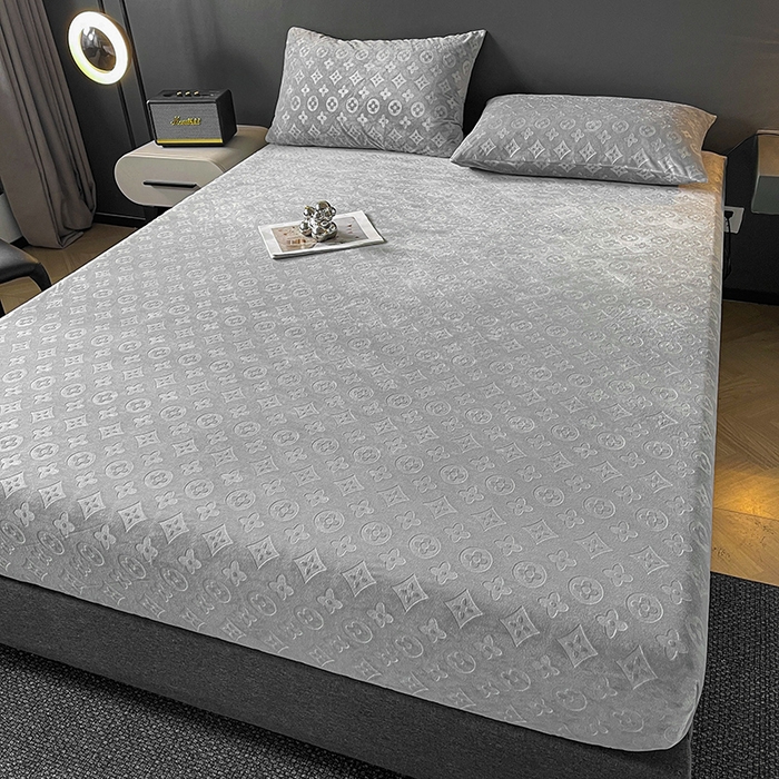 91家纺网 家纺一手货源 找家纺 曼陀罗 2025秋冬新款牛奶绒纯色单床笠 床笠单件-爱乐维 爱乐维-夜灰