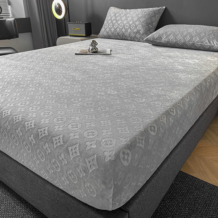 91家纺网 家纺一手货源 找家纺 曼陀罗 2025秋冬新款牛奶绒纯色单床笠 床笠单件-爱乐维 爱乐维-夜灰