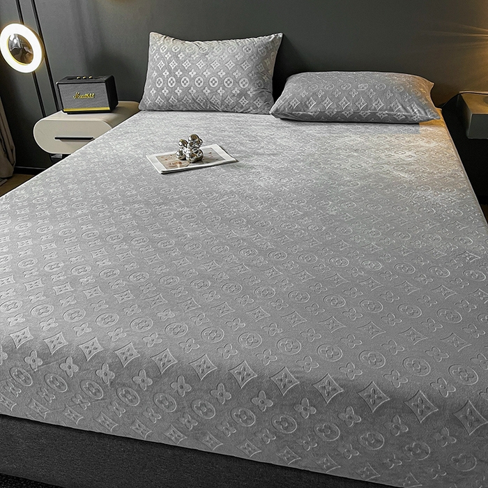 91家纺网 家纺一手货源 找家纺 曼陀罗 2025秋冬新款牛奶绒纯色单床笠 床笠单件-爱乐维 爱乐维-夜灰