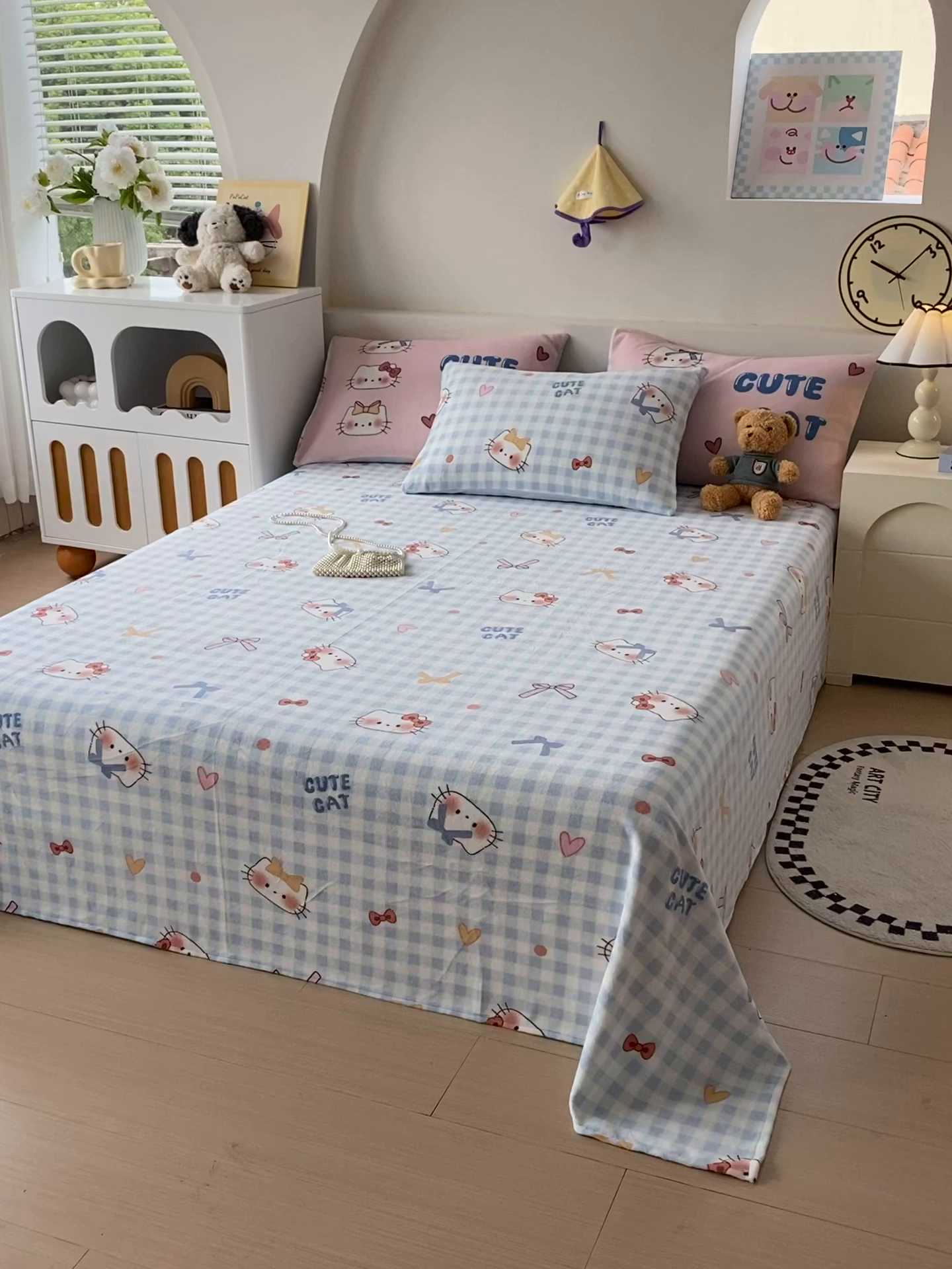 91家纺网 家纺一手货源 找家纺 （总）葡萄家 2025年新款牛奶绒印花单床单萌系卡通床单款