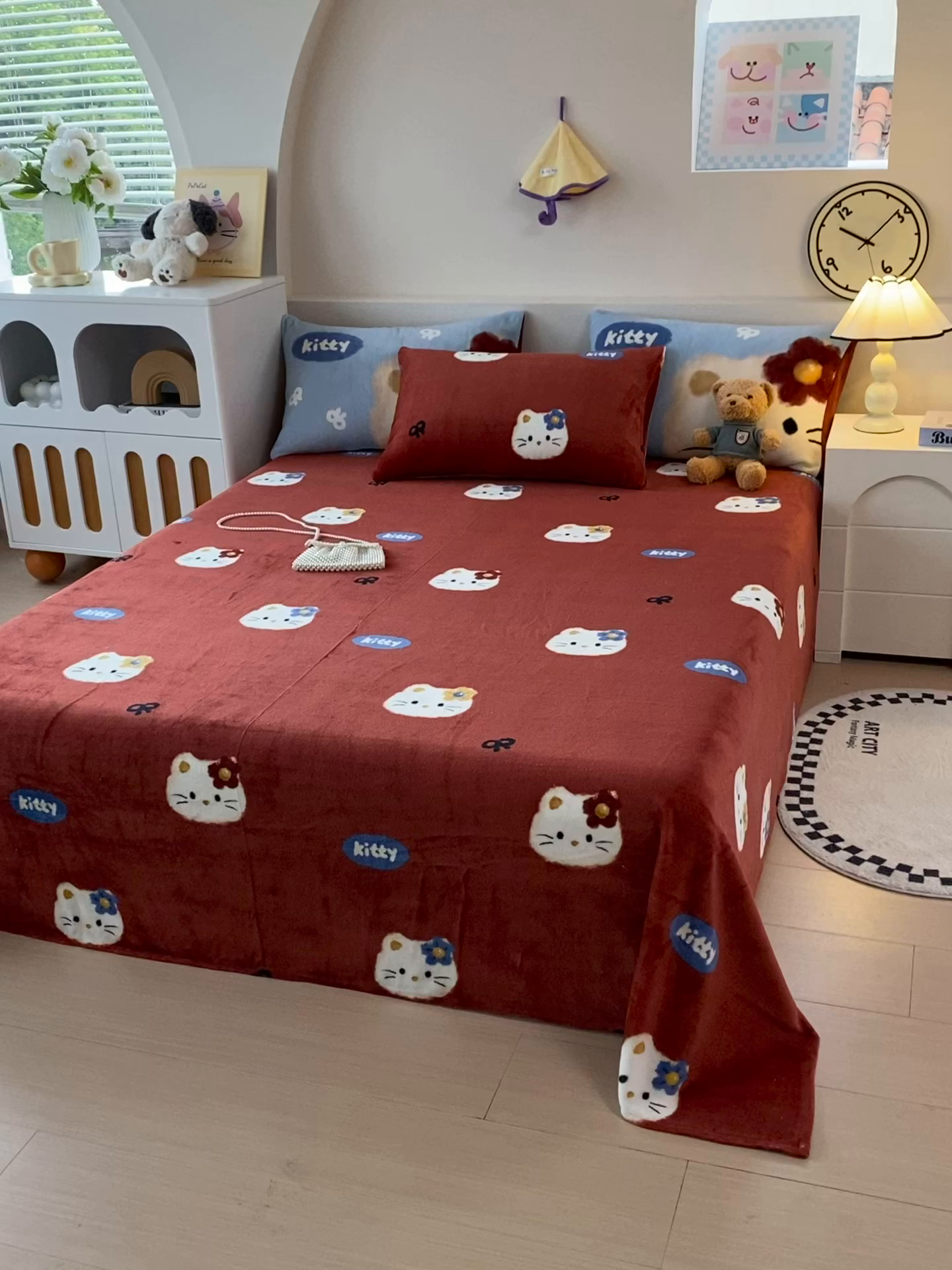 91家纺网 家纺一手货源 找家纺 （总）葡萄家 2025年新款牛奶绒印花单床单萌系卡通床单款