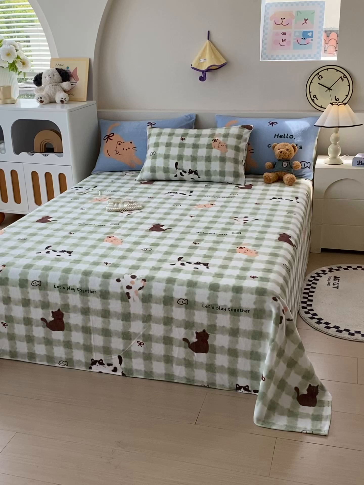 91家纺网 家纺一手货源 找家纺 （总）葡萄家 2025年新款牛奶绒印花单床单萌系卡通床单款