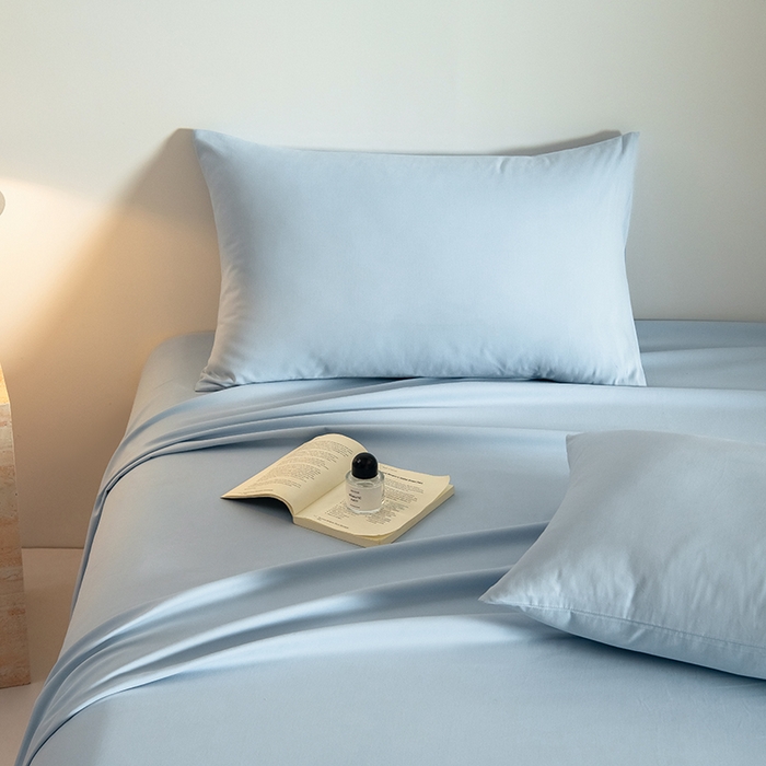 91家纺网 家纺一手货源 找家纺 Mr.pig猪先生水洗棉 2025新款A类50支双股全棉纯棉贡缎磨毛单床单 挪威蓝