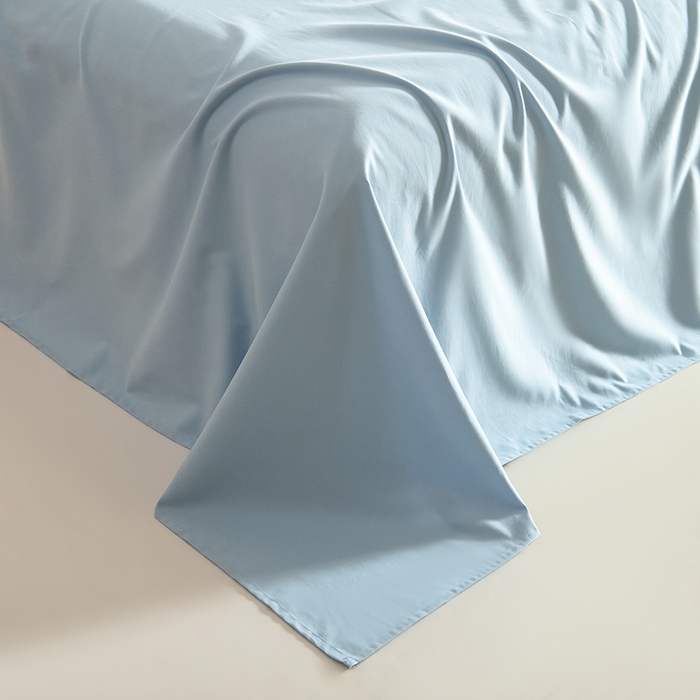 91家纺网 家纺一手货源 找家纺 Mr.pig猪先生水洗棉 2025新款A类50支双股全棉纯棉贡缎磨毛单床单 挪威蓝