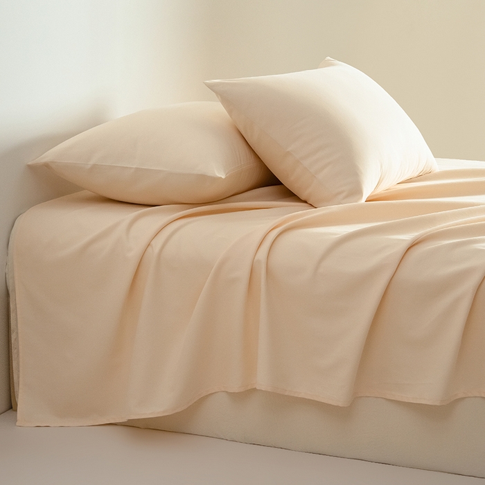 91家纺网 家纺一手货源 找家纺 Mr.pig猪先生水洗棉 2025新款A类50支双股全棉纯棉贡缎磨毛单床单 透玉粉