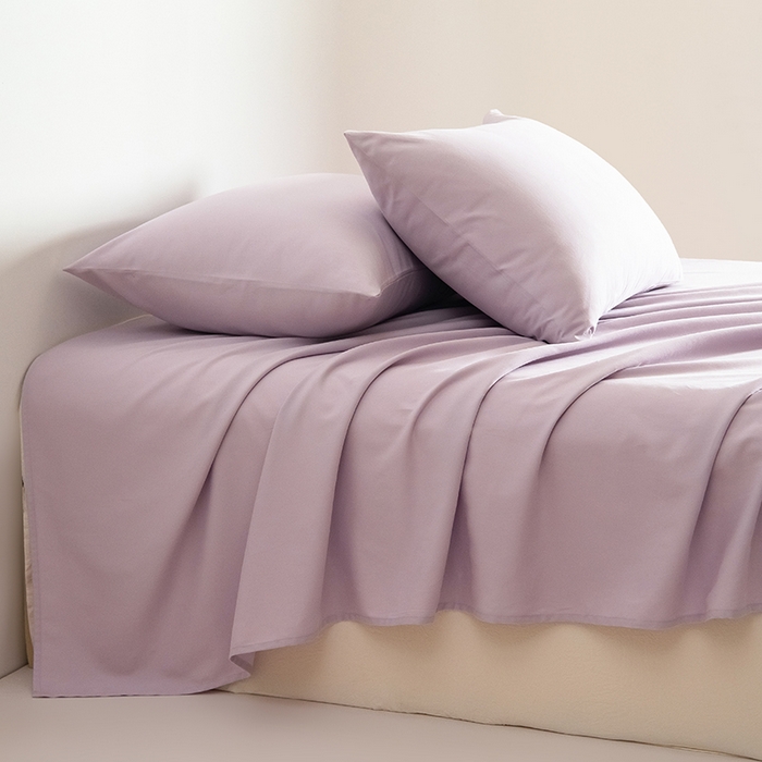 91家纺网 家纺一手货源 找家纺 Mr.pig猪先生水洗棉 2025新款A类50支双股全棉纯棉贡缎磨毛单床单 郁金香紫