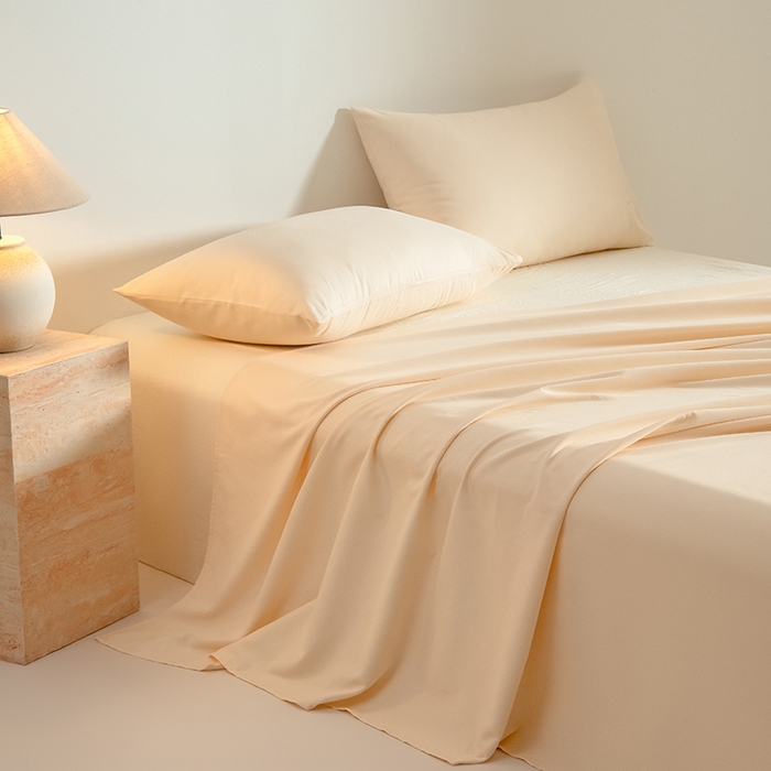 Mr.pig猪先生水洗棉 2025新款A类50支双股全棉纯棉贡缎磨毛单床单 透玉粉