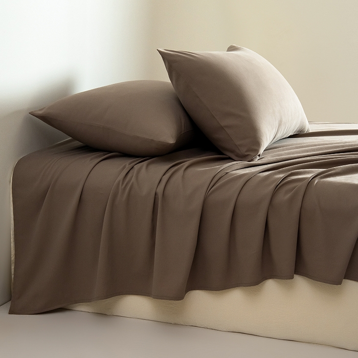 91家纺网 家纺一手货源 找家纺 Mr.pig猪先生水洗棉 2025新款A类50支双股全棉纯棉贡缎磨毛单床单 沙尘灰