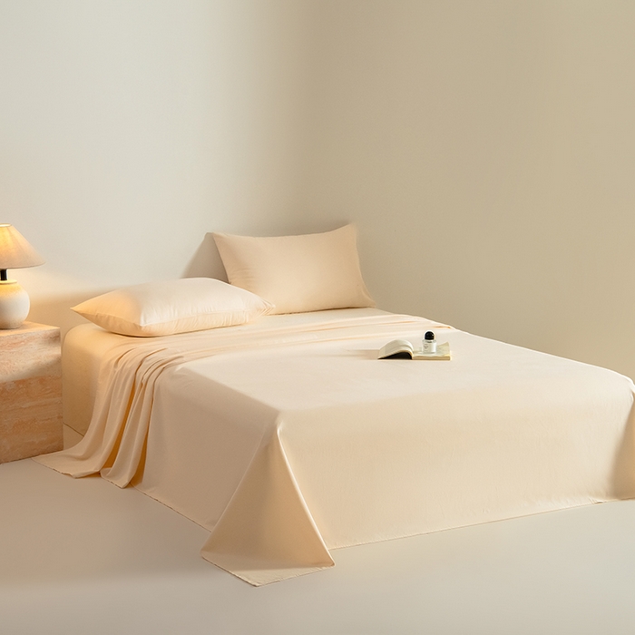 91家纺网 家纺一手货源 找家纺 Mr.pig猪先生水洗棉 2025新款A类50支双股全棉纯棉贡缎磨毛单床单 透玉粉