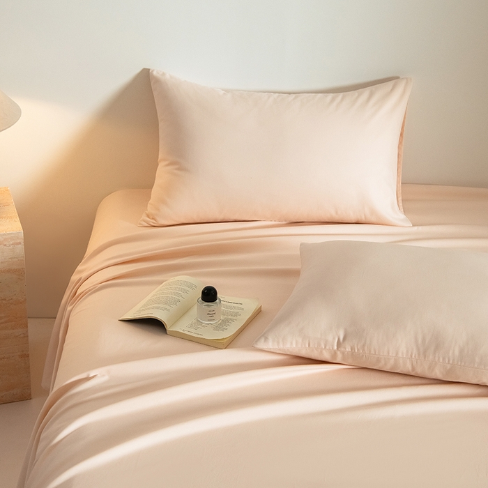 91家纺网 家纺一手货源 找家纺 Mr.pig猪先生水洗棉 2025新款A类50支双股全棉纯棉贡缎磨毛单床单 芙蓉粉