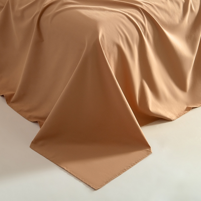 91家纺网 家纺一手货源 找家纺 Mr.pig猪先生水洗棉 2025新款A类50支双股全棉纯棉贡缎磨毛单床单 太妃棕